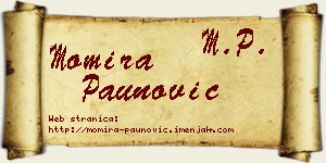 Momira Paunović vizit kartica